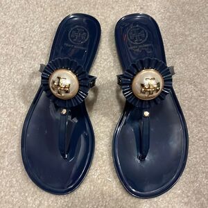 Tory Burch navy pearl sandals